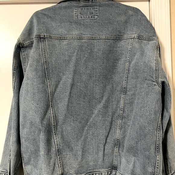 Loft women’s denim biker jacket.  Size large. - Picture 3 of 5
